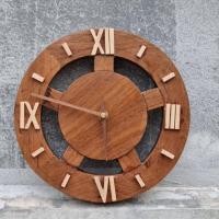 ราคา นาฬิกาไม้สัก แขวนผนัง ทรง กลม Handmade - Natural Wood (11735293004)