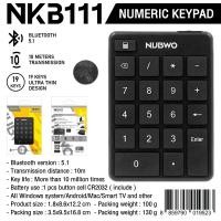 ราคา Nubwo NKB-111 Numeric Keypad Bluetooth 18Keys แป้มพิมพ์ตัวเลขไร้สาย (28953565147)
