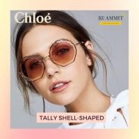 ราคา แว่นกันแดด Chloe Tally shell-shaped sunglasses in metal ของแท้!! (6869335906)