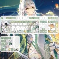 ราคา Zibai Keycaps 120 คีย์โปรไฟล์เชอร์รี่ PBT Wooting Aula F75 Dye Sublimation Mechanical Keycap Genshin Impact Keycaps สีเขียวอะนิเมะ Keycaps (50305794053)