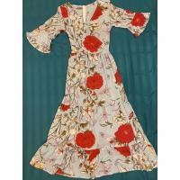 ราคา เดรสยาวลายดอก สีฟ้าดอกแดง (8050813772)