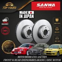 ราคา MITSUBISHI LANCER EVO 5 /6 / 7 / 8 / 9 FRONT & REAR (DEPAN & BELAKANG) ดิสก์เบรกระบบเบรค SANWA (46454329128)