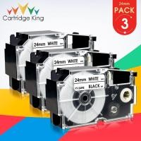 ราคา 3PCS XR-24WE Width 24mm Label Tape for Casio KL-G2 KL430 KL820 KL7000 KL7200 KL8100 KL8200 KLC500 Maker Black on White (17149155452)