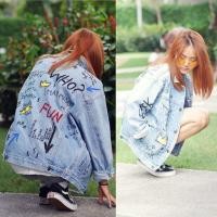 ราคา แจ็คเก็ตยีนส์ทรงสวยเพ้นท์ลายแนวสตรีทเท่ (361864054)