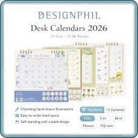 ราคา Midori 2026 Desk Calendar M Size – Illustrated Monthly Planner in 5 Designs (Dog, Cat, Bird, Floral, Ojisan) | Japanese Desktop Organizer (28642755210)