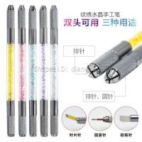 ราคา สักมือปักดินสอเขียนคิ้วลอยลิปสักดินสอเขียนคิ้วเข็มสักใบมีดผู้ถือมีดกึ่งถาวรสองหัวคริสตัล (25444495741)