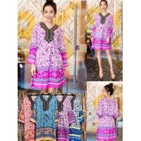 ราคา เดรสสาวอวบผ้าสปันพิมพ์ลาย (6719095347)