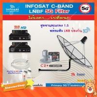 ราคา Thaisat 1.5M (ขางอยึดผนัง 120 cm.) + infosat LNB 2จุด รุ่น C2+ (5G) + PSI S2 HD X 2 พร้อม สาย40 m.x2 (8134335552)