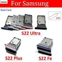ราคา Dual Sim Card Slot ถาดผู้ถือ Reader Socket Repair Part สําหรับ Samsung Gallaxy S21 Fe S21 Plus Ultra + Pin (58105744788)
