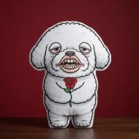 ราคา หมอนไดคัท พิมพ์2ด้าน ตุ๊กตาหมา หมอนสกรีนรูป Ugly Dog 3D Pillow Doll Bichon Frise บีชอนฟริเซ่ (52054095623)