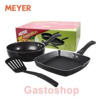 ราคา กระทะ Meyer Aspiration เคลือบผิว สีดำ Non-Stick Aluminum จัดชุด 3 ชิ้น พร้อมส่ง...!!! (23570670942)