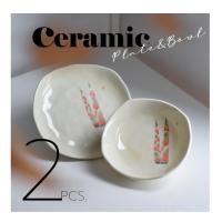 ราคา จานเซรามิค ชามเซรามิค ลายต้นไผ่ ญี่ปุ่นมือสอง (ขายเป็นเซ็ท) (40662127736)