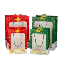 ราคา ถุงกระดาษ ถุงของขวัญคริสมาสต์ หูหิ้วเชือก ถุงคริสมาสต์ฟิล์มใส (28018518804)