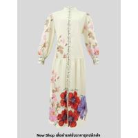 ราคา ชุดเดรสยาวผู้หญิงสีเหลืองอ่อน ลายดอกเล็กน่ารัก ทรงสุภาพ (51353028666)