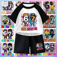 ราคา ชุดเสื้อยืดแขนสั้นเด็ก สวมใส่สบาย มีให้เลือกหลายสี รวมถึงเสื้อยืดแขนสั้นสีสันสดใส Humanoid Six Seven มนุษย์ หก เจ็ด#037 (46606898815)