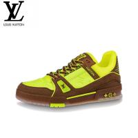 ราคา LOUIS VUITTON Trainer cowhide low-top รองเท้าลำลองสำหรับบุรุษและสตรีรองเท้าผ้าใบแฟชั่นสีเหลือง (29022448461)