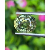 ราคา พลอย เขียวส่อง Green Sapphire 3.09 กะรัต (Cts.) ดิบ (Unheated) พร้อมใบเซอร์ (With Certificate) พลอยแท้ อัญมณีมงคลประจําว (40257757567)