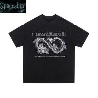 ราคา Spaceshipเสื้อยืดฟอกoversizeคอกลมทรงหลวมได้ใส่สบายฯลายมังกรและไฟCOTTON100%สําหรับผู้ชายและผู้หญิง#240571H-240573H (28602073032)