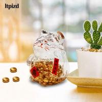 ราคา Garende กระปุกออมสินแก้วใสตกแต่งโถแมวเครื่องประดับการ์ตูนสะสม (56956340303)
