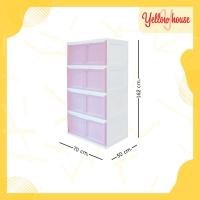 ราคา YellowHouse ตู้พลาสติก 4ชั้น กล่องเก็บของ ตู้บานเปิดขนาดใหญ่ รุ่น ZeKing (17497461440)