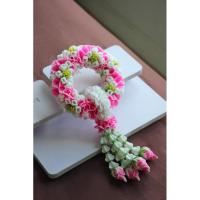 ราคา (new arrival+!✨) พวงมาลัยเต็มมือ 8" มะลิ/กลีบกุหลาบสีชมพูงานดินปั้น (26860116385)