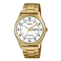 ราคา Casio Standard นาฬิกาข้อมือผู้ชาย สายสแตนเลส รุ่น MTP-V006,MTP-V006G,MTP-V006G-7B,MTP-V006G-7BUDF - สีทอง (5719287692)