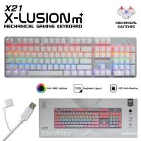 ราคา NUBWO X21m+ X-LUSION m+ Pink/White BIUESWITCH MECHANICAL GAMING KEYBOARD X21 คีย์บอร์ดแมคคานิคคอล (6759449016)