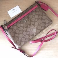 ราคา พร้อมส่งเลือกสีด้านในCOACH EAST/WEST CROSSBODY WITH POP UP POUCH IN SIGNATURE (7638101530)