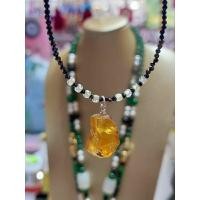 ราคา สร้อยคอจี้อำพันแท้(โปแลนด์)หินมณีใต้น้ำสีดำ (22855150805)