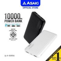 ราคา ถูกที่สุด พร้อมส่งAsaki Powerbank แบตสำรอง ความจุ 10,000 mAh.2 ช่อง USB ช่องเสียบ Type-C และ Micro มี มอก. รุ่นA-B3556 (23758860547)