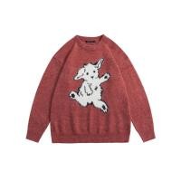 ราคา เสื้อสเวตเตอร์เกาหลีสีแดงดีเทลการ์ตูนงานขน Premium Korea Sweater Minimal Style (27067563810)