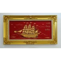 ราคา สินค้าแนะนำมาใหม่กรอบหลุยส์ทองใส่ผ้ากำมะหยี่อย่างดีภาพเรือสำเภามงคลค้าขายร่ำรวยขนาดภาพ12X27นิ้วขนาดรวมกรอบ18X33 นิ้วใส่แ (6342284976)