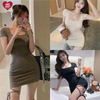 ราคา ชุดเดรสรัดรูป ชุดเดรสกระโปรงสั้นเข้ารูป ทรงรัดรูป พร้อมส่ง (19209886464)