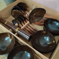 ราคา ชามกะลามะพร้าวไม้มะพร้าวธรรมชาติรักษาสิ่งแวดล้อมกะลามะพร้าวชามตะเกียบช้อนซุปภาพครอบครัวกล่องของขวัญ (28156458256)