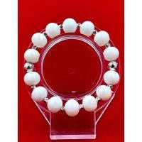 ราคา BA-01-230265 สร้อยข้อมือหินพระธาตุเขาสามร้อยยอด ถ้ำขาว ขนาด 16 ซม. ประดับเงินทิเบต (17809134617)