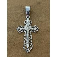 ราคา จี้ไม้กางเขน เงินแท้ 925 ประดับไพลินแท้ Silver cross pendant with Jesus (22114275800)