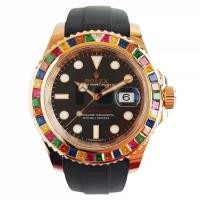 ราคา Rolex Rolex นาฬิกาผู้ชาย Yacht สไตล์ที่มีชื่อเสียง 18K Rose Gold นาฬิกากลไกอัตโนมัติผู้ชายด้านหลังเพชร 95 ใหม่116655 (40028857763)