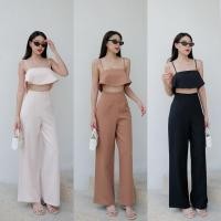 ราคา INTUON จั้มยาวสายเดี่ยวเกาะอก แต่งระบายเว้าหน้าช่วงเอว (25676377825)