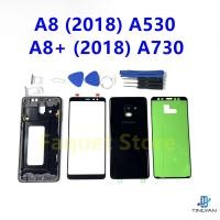 ราคา สําหรับ SAMSUNG Galaxy A8 Plus A8 + 2018 A530F A730F ull กรณีปกหลังหน้าจอด้านหน้ากระจกเลนส์กรอบกลางอะไหล่ที่สมบูรณ์ (27240731871)