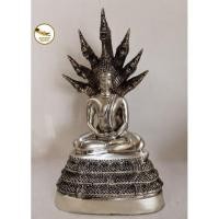 ราคา พระปางนาคปรก พระนาคปรก พระประจำวันเสาร์ พระวันเสาร์ เนื้อทองเหลือง ทำผิวขัดเงิน หน้าตัก 5" (10541888125)