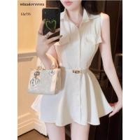 ราคา lila556 Shop ชุดเดรสเสื้อเชิ้ตแขนกุดคอโปโลลดอายุสไตล์วิทยาลัยสำหรับผู้หญิงพร้อมดีไซน์เอวกระชับสัดส่วนกระโปรงทรงเอ (50006354840)