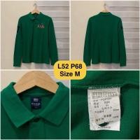 ราคา HIJAU เสื้อโปโลแขนยาวโลโก้ใหญ่สีเขียว Polham ดั้งเดิม (50204433216)