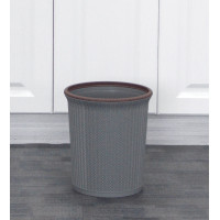 ราคา Bighot ICLEAN ถังขยะกลมลายถัก 10ลิตร ขนาด 25.5x25.5x28.8 ซม. TG51279 สีเทา ขอบน้ำตาล (13636758400)