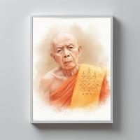 ราคา ภาพมงคล พระบูชา รูปหลวงปู่ทิม อิสริโก แนวภาพเขียนหลวงปู่เปี่ยมเมตตา ภาพวาดหลวงพ่อพร้อมกรอบ 4x6 นิ้ว (28143171590)