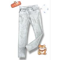 ราคา กางเกงยีนส์สีเทาอมขาว สีควันบุหรี่ มือสองสภาพดี ยีนส์ยืด Denim (25910573382)
