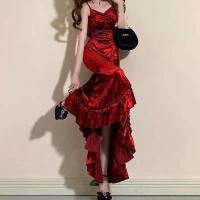 ราคา สีแดงพีชสไตล์ฝรั่งเศสหื่นบริสุทธิ์กระโปรงยาวพระราชวังระดับไฮเอนด์ชุดราตรีสีแดงอารมณ์ชุดเอี๊ยมยาวสำห (26863759463)
