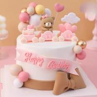 ราคา ตุ๊กตารถไฟเค้ก ท็อปเปอร์ ตกแต่งเค้กหมีรถไฟสีชมพูสีฟ้าเค้กเด็กน่ารักหมี (24189712605)