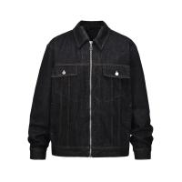 ราคา IVRX Washed Vintage Straight Shoulder Triangle Denim Jacket for Men Retro Loose Casual Versatile Coat Top for Men (55404014386)