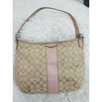 ราคา กระเป๋าCoachมือสองของแท้ลายCสะพายไหล่หูหนังสีน้ำตาลสภาพผ่านการใช้งานใช้เองตำหนิน้อย (27633117934)