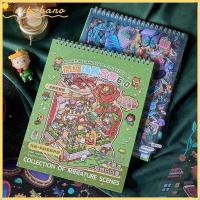 ราคา BANO สติ๊กเกอร์ฉากห้องโดยสาร, สมุดสติ๊กเกอร์ภูมิทัศน์ Rosey Town ขนาดใหญ่, 6.0 8 ฉาก 15 แผ่นหนังสือสติกเกอร์ PET Creative Play (44223397407)